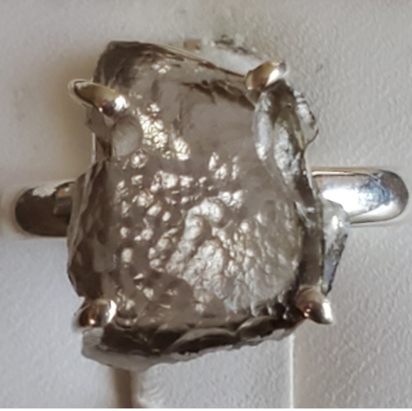 Genuine Saffordite Tektite Ring Size 8